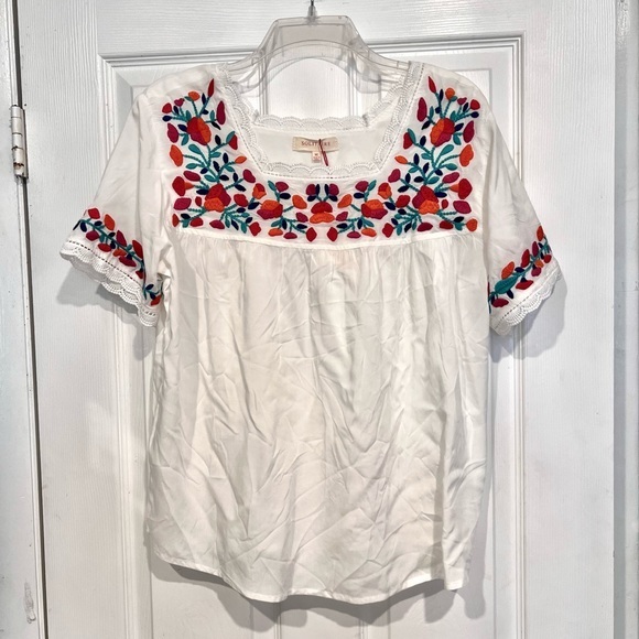 Anthropologie Tops - Solitaire Anthropology Embroidered Top Medium NWT